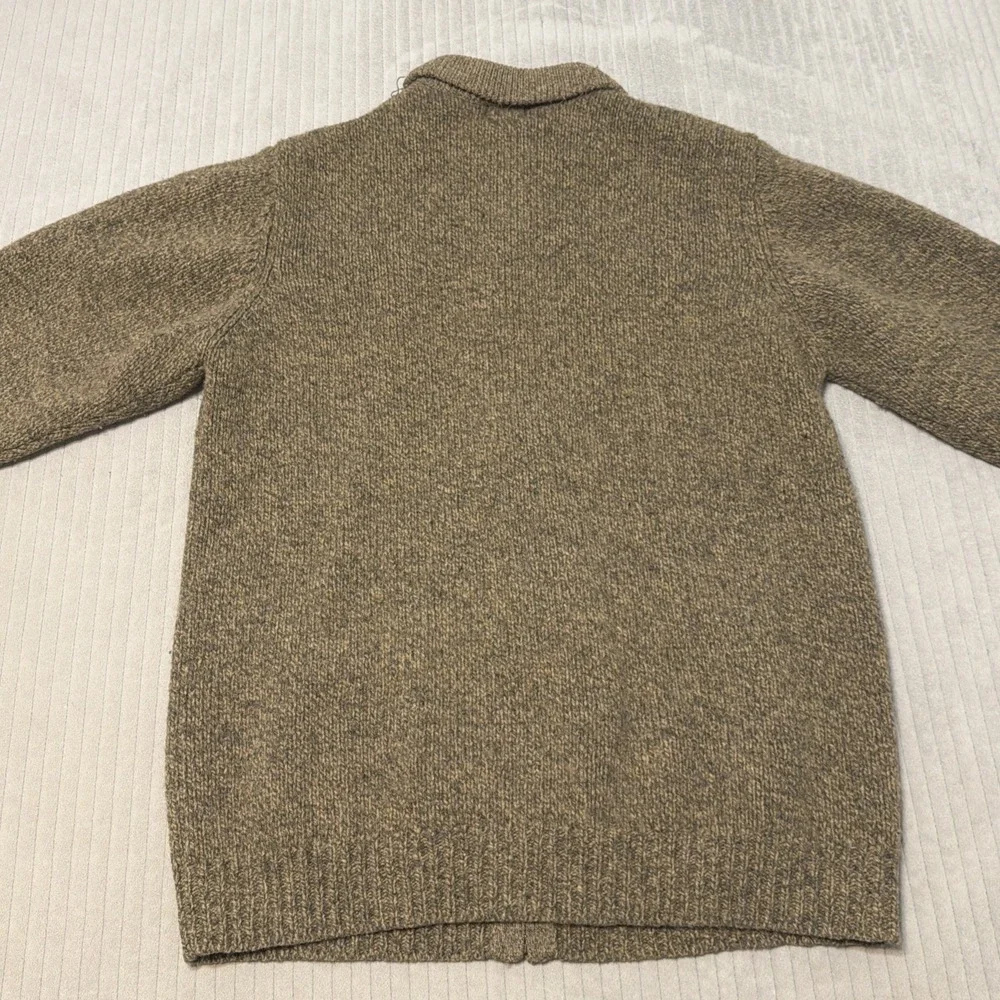 VTG LL Bean Lambs Wool Men's Sz XLT Windstopper Quarter Zip Sweater Brown